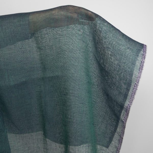 blue green linen fabric, width 150cm.