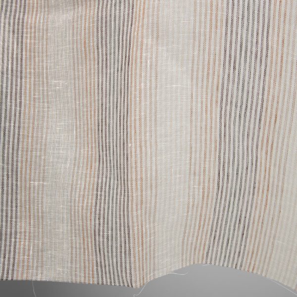 linen gauze brown striped fabric 150cm. width