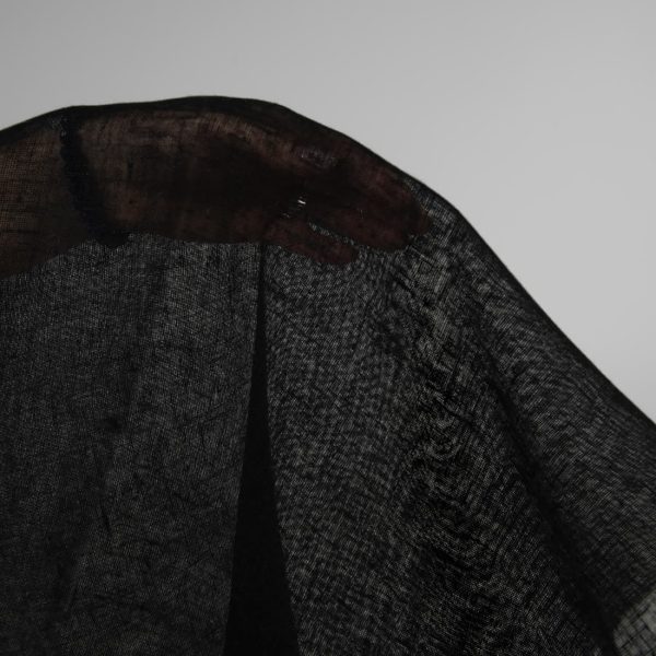 Transparent linen black fabric product photo