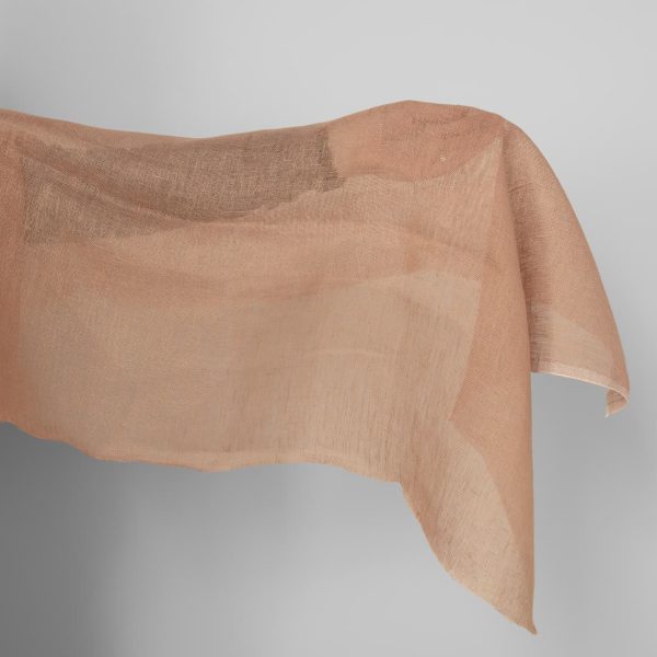 Sheer linen fabric light clay colour