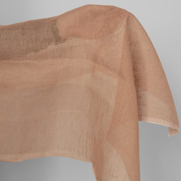Sheer linen fabric light clay colour product photo