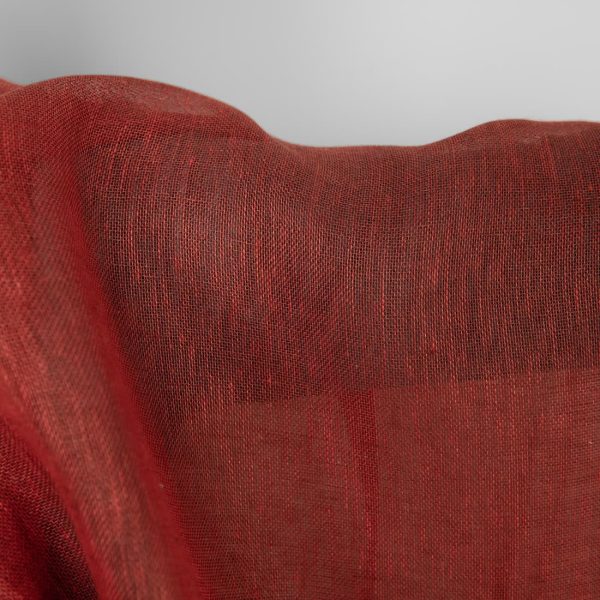 Linen fabric brown-red transparent, gauze