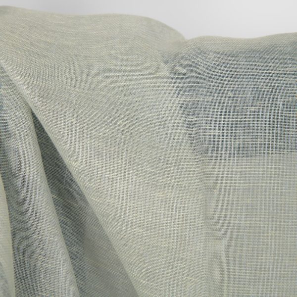 Linen fabric greenish grey melange, gauze