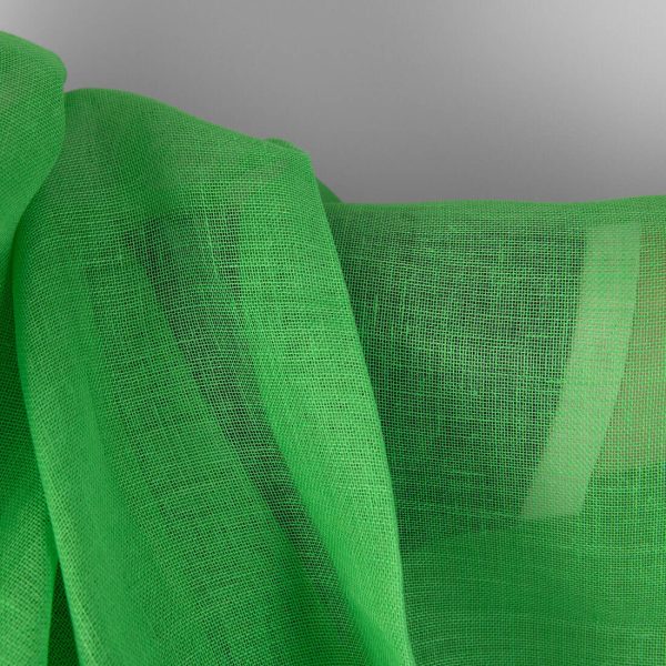 Linen fabric neon green gauze, pure linen