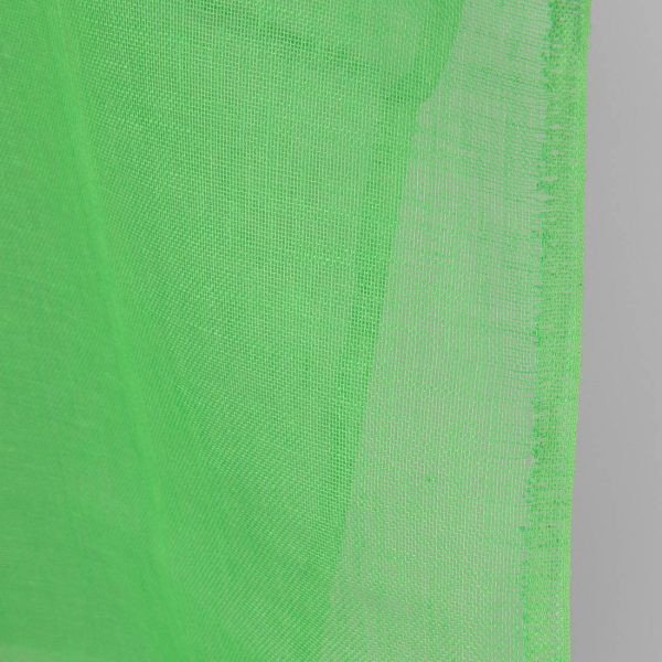 Linen fabric neon green gauze, unwashed