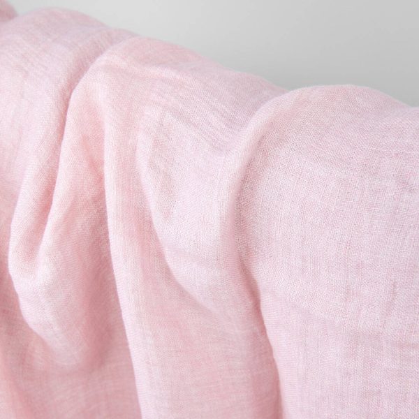 Light pink washed linen fabric, double layer