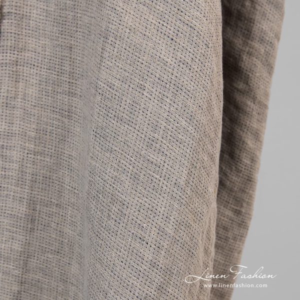 Blue and flax colour linen fabric.