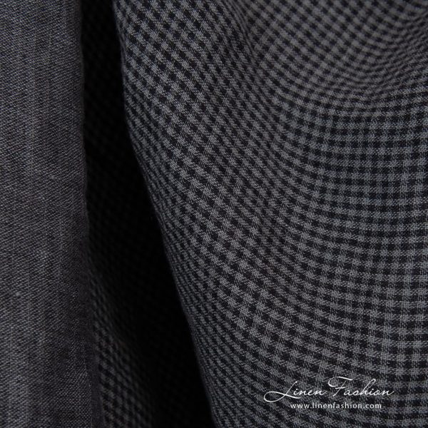 Double sided 100% linen fabric in grey.