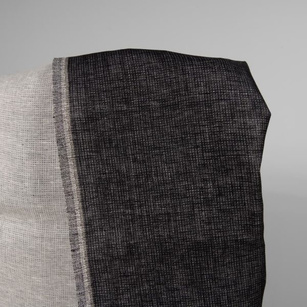 Linen double-sided fabric black white mix pure linen
