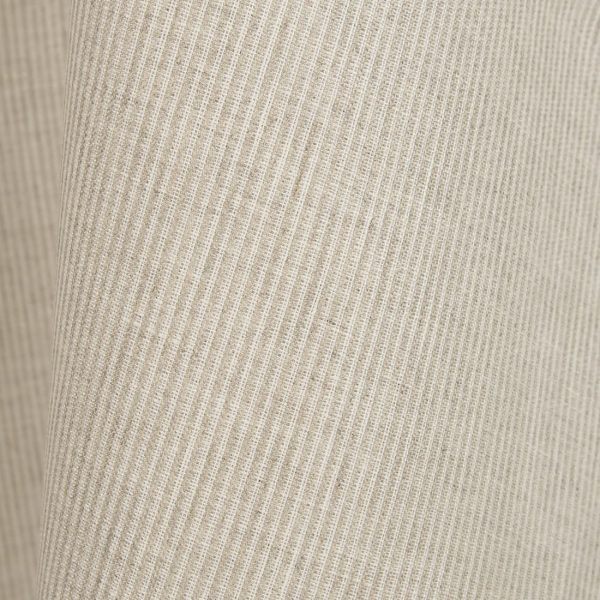 Linen fabric natural and white narrow tiny stripes