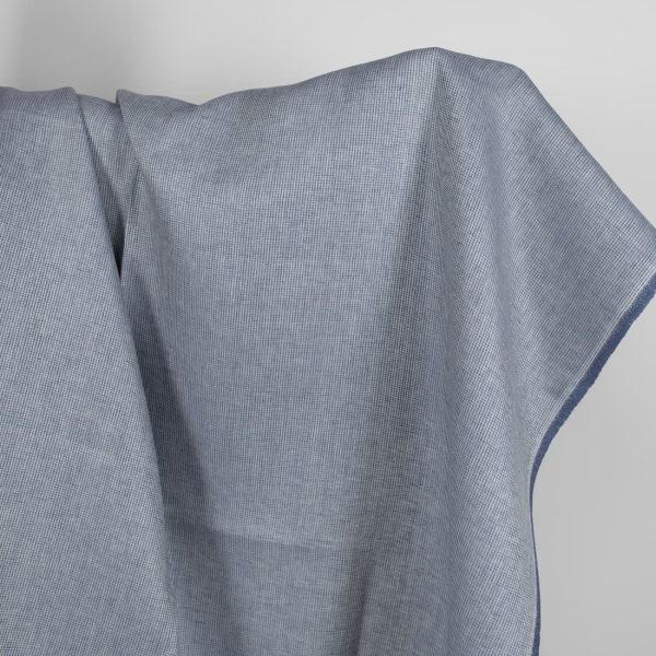 Linen fabric blue-grey small pattern