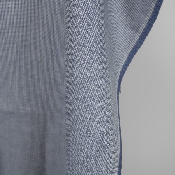 Linen fabric blue-grey small pattern edge