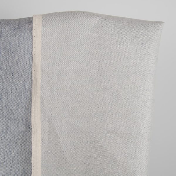 Linen fabric blue and grey double-sided lighter side
