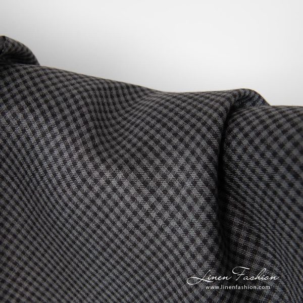100% linen fabric in black grey.