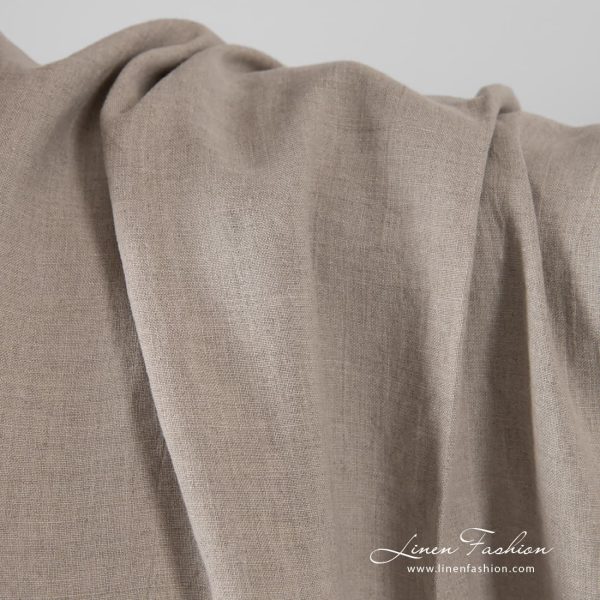 Linen fabric in natural color, specially washed to increase softness