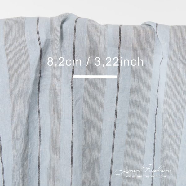 Washed 100% linen fabric in pale blue.