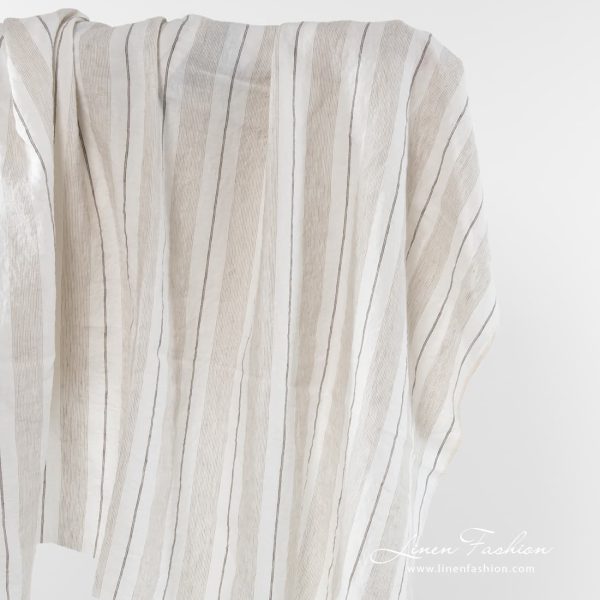 White linen fabric with stripes.