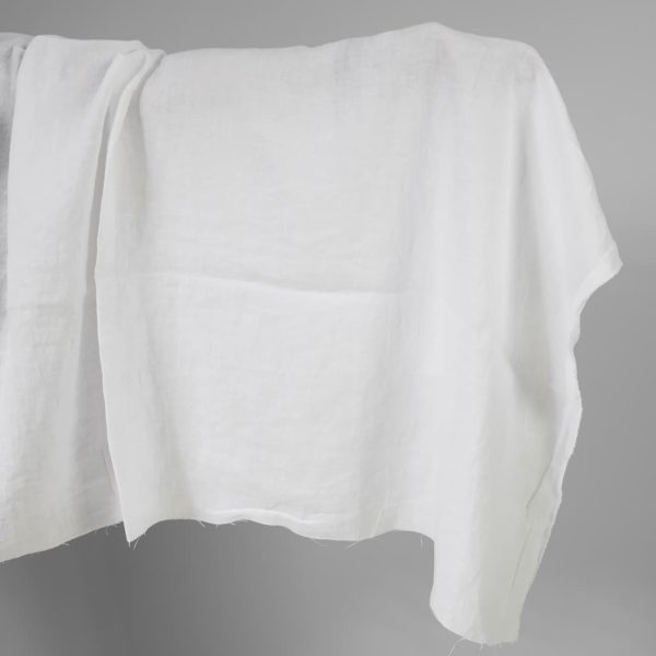 Linen washed fabric optic white colour