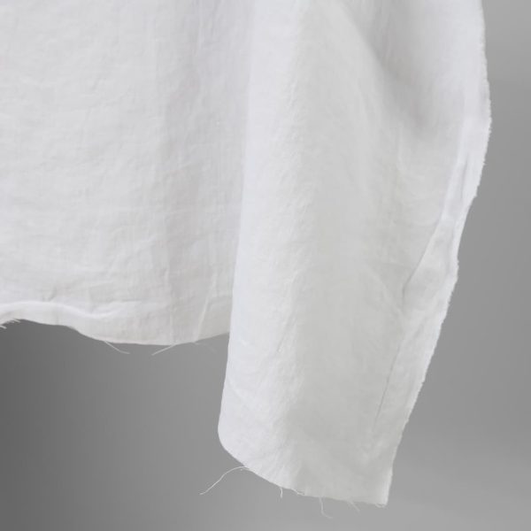 Linen washed fabric optic white colour edge view photo
