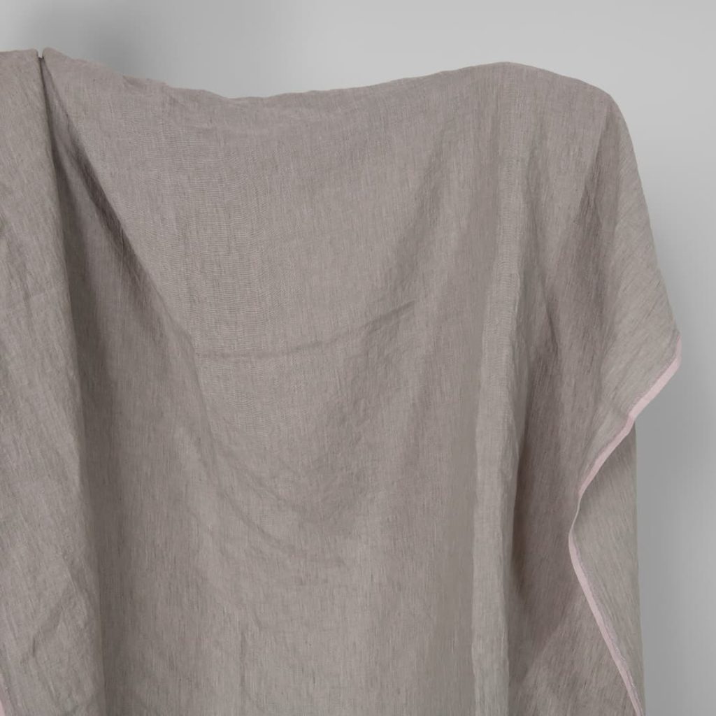 Washed linen fabric greenish lilac