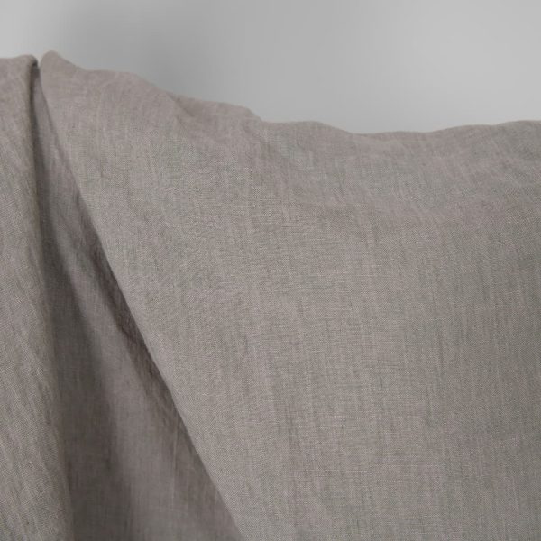 Washed linen fabric greenish lilac, plain weave