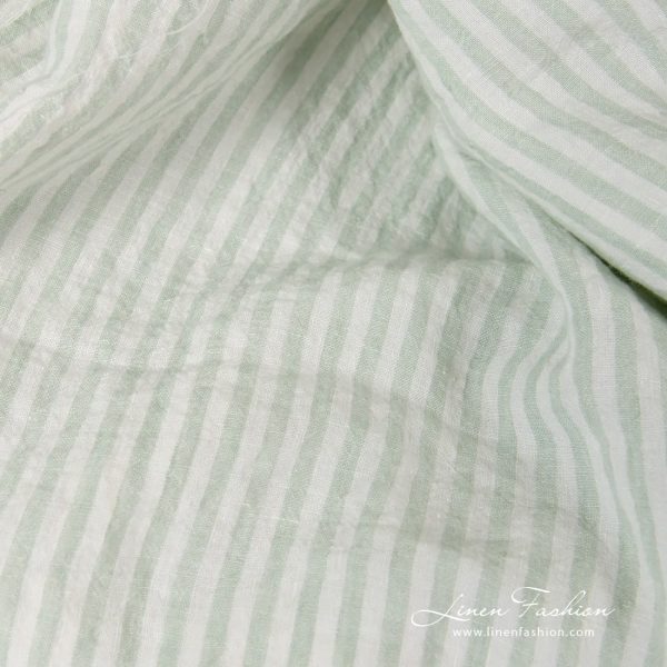 Striped wide 100% linen fabric.