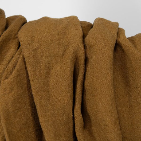 Wide linen fabric brown, washed, 295cm.