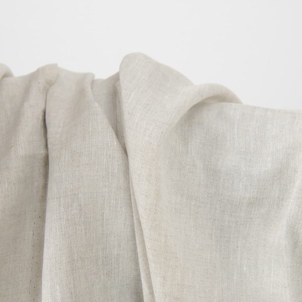 Plain linen fabric in light grey texture