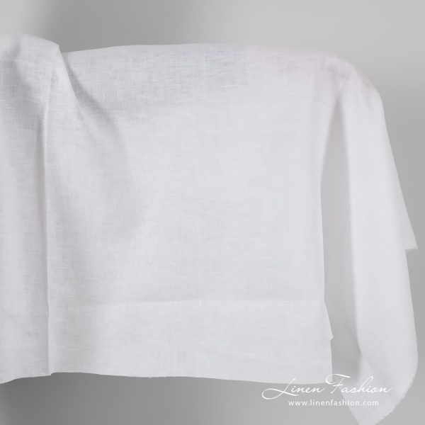 Optical white linen fabric