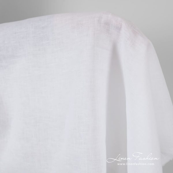 100% linen fabric in optical white