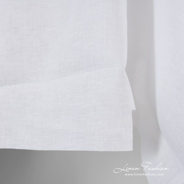 Linen fabric in optical white color