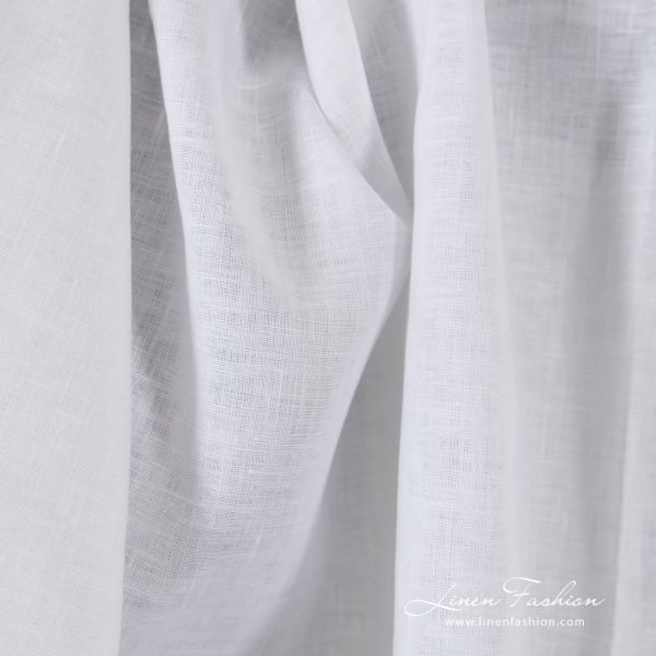 Optical white linen fabric for clothes and home textile