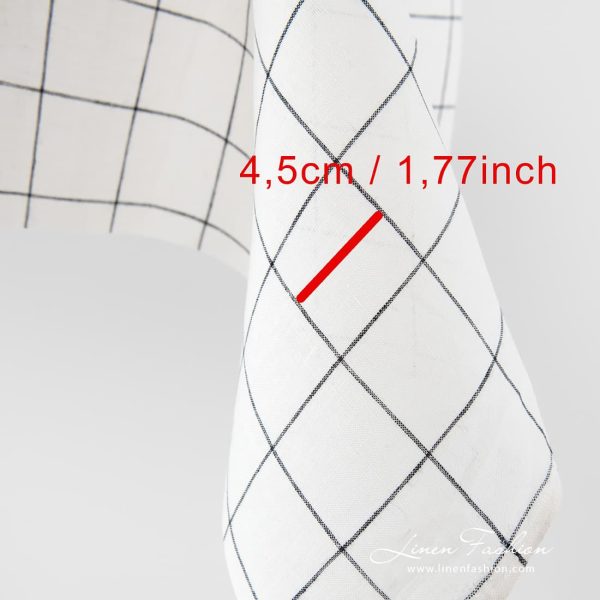 Off white 100% linen fabric with grids.