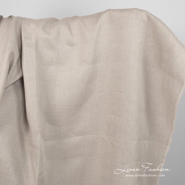 Linen fabric natural colour twill weave pattern