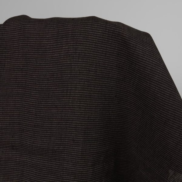 Linen fabric with black and grey stripes 150cm