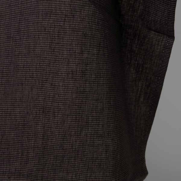 Linen fabric with black and grey stripes close up photo
