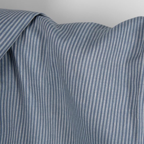 Linen fabric with blue stripes product photo