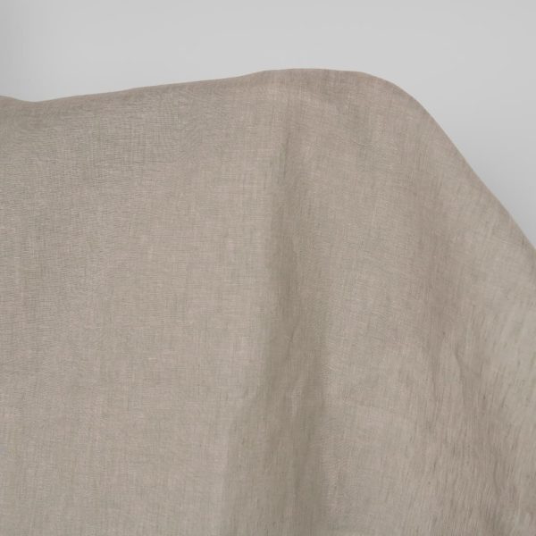 Linen fabric green lilac melange, plain weave