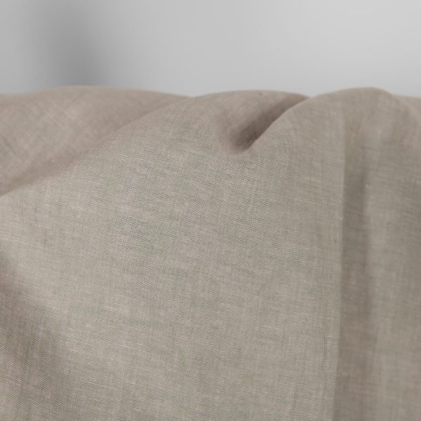 Linen fabric green lilac melange, 100% linen