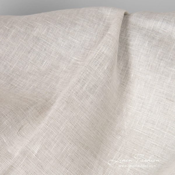 Linen fabric in natural grey and white melange mix