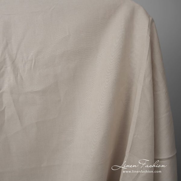 Wide linen fabric yellowish brown colour product photo