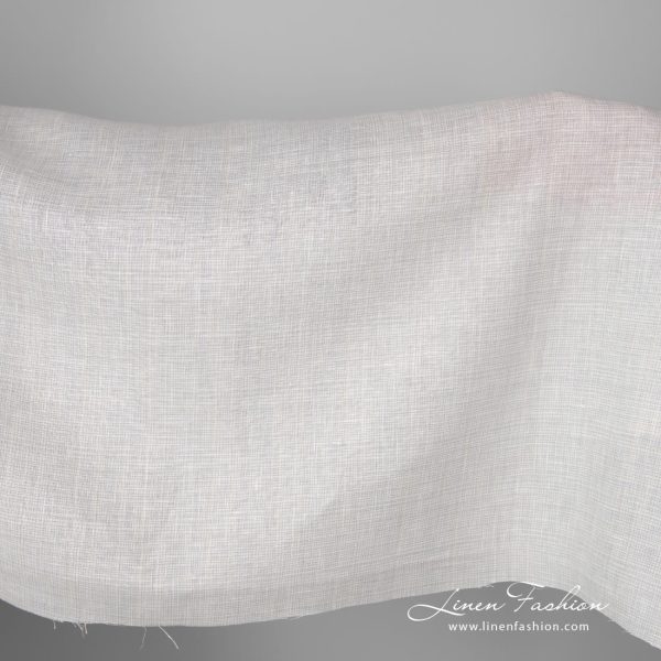 Wide linen fabric greyish white colour