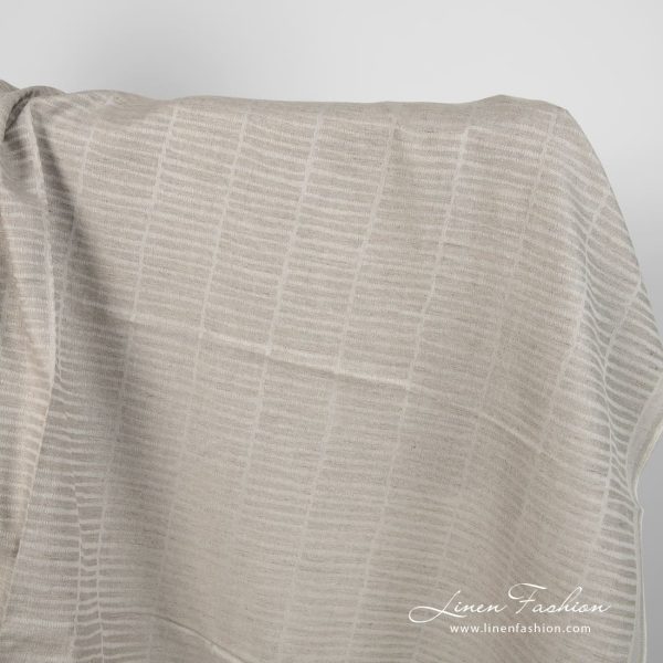 Linen cotton fabric natural grey double-sided