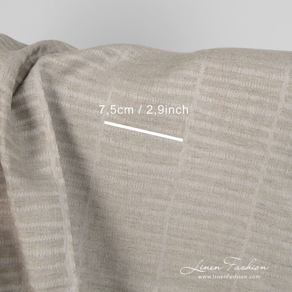 Linen cotton fabric natural grey double-sided with measurements