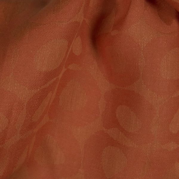 バブル柄のオレンジリネン生地 - 画像 (2)
