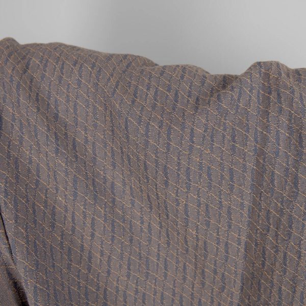 Washed linen cotton fabric blueish grey and brown pattern product photo