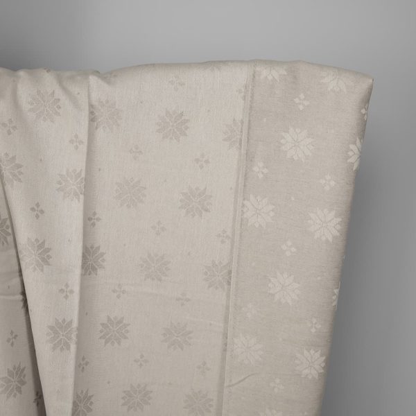 Linen cotton fabric white and natural jacquard