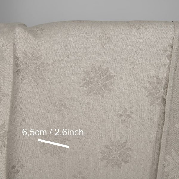 Linen cotton fabric white and natural jacquard, with measurements