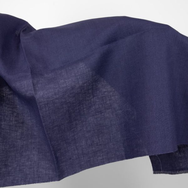 cobalt blue linen fabric, plain weave