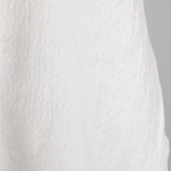 white linen cotton fabric zigzag, 240gr/m2.